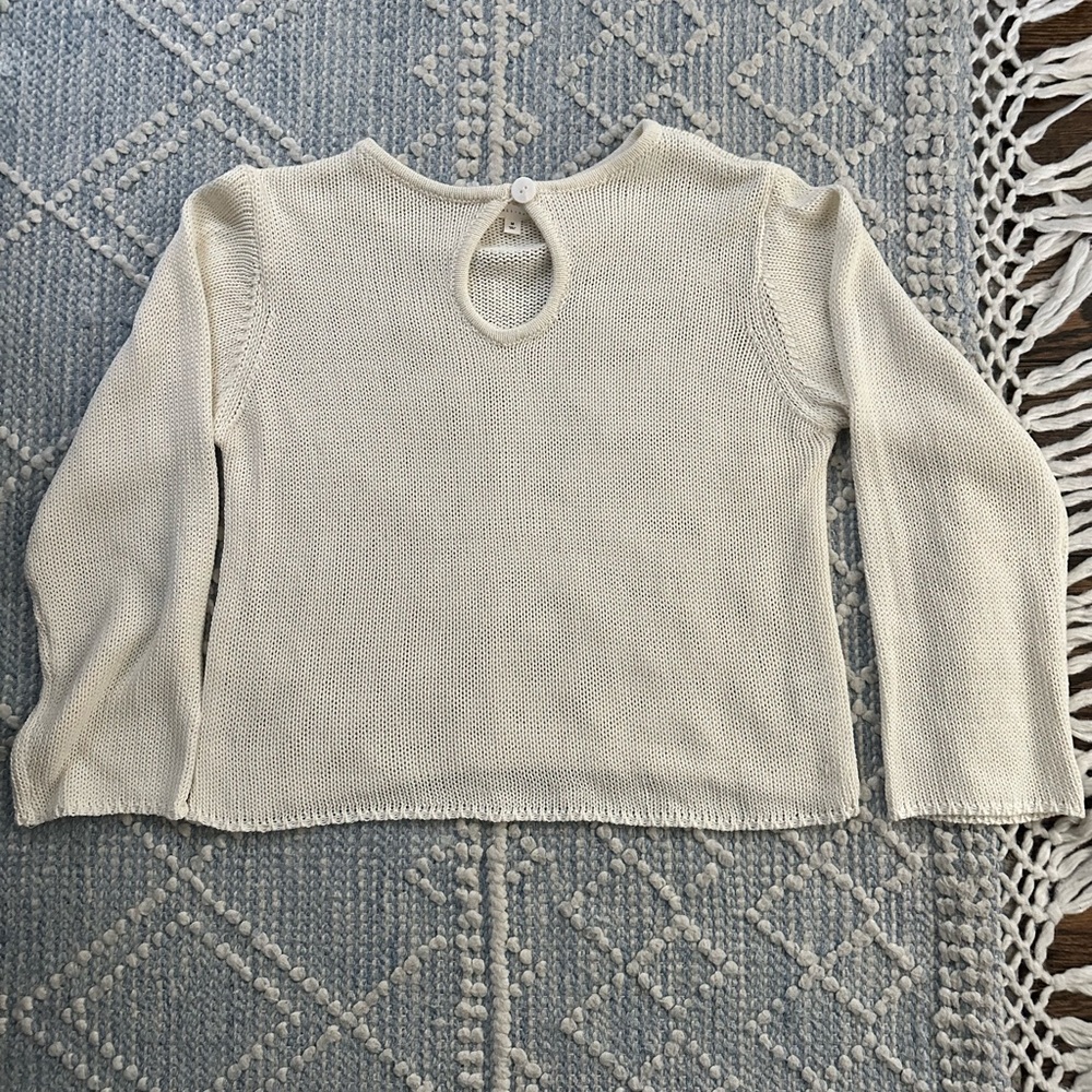 Worn Once! Cream Long-Sleeve Knit Sweater - Women's Lightweight Pullover